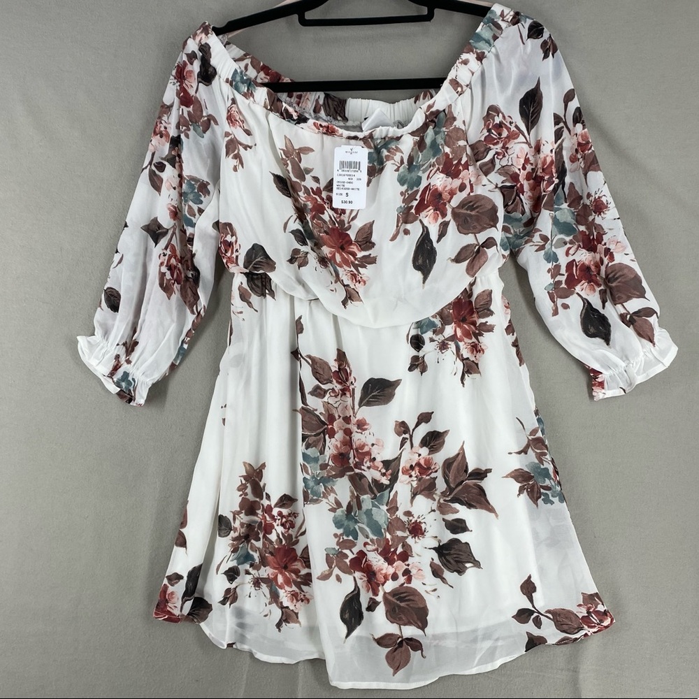 S NEW WINDSOR FLORAL OFF SHOULDER DRESS FAIRY CORE ANGEL CORE